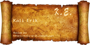 Kali Erik névjegykártya